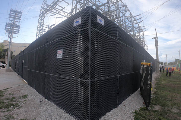 ENC FRP Security Fencing installed at an electrical power station