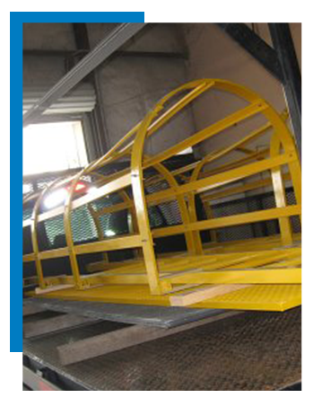 Yellow Caged FRP DeltaLadder Ladder System