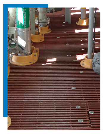 FRP Pultruded Fiberglass Grating on an oil rig