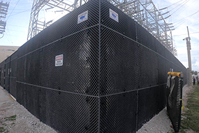 ENC security fencing with FRP Structural beamssurrounding an electrical Facility