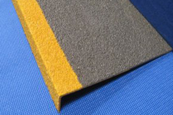 Gritted Yellow and Dark Gray FRP Stair Tread Cover