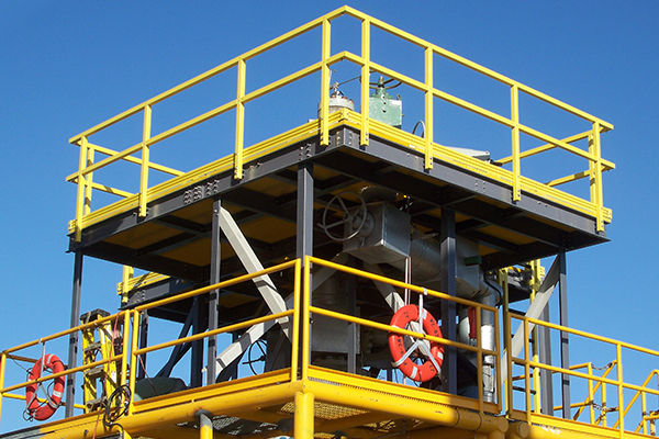 Custom fabricated structural platform installed on an offshore rig